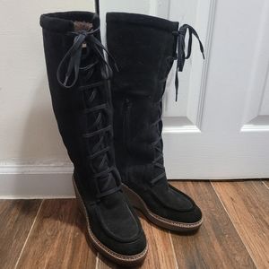 See by Chloe Knee High Shearling and Suede Boots Size 8/38